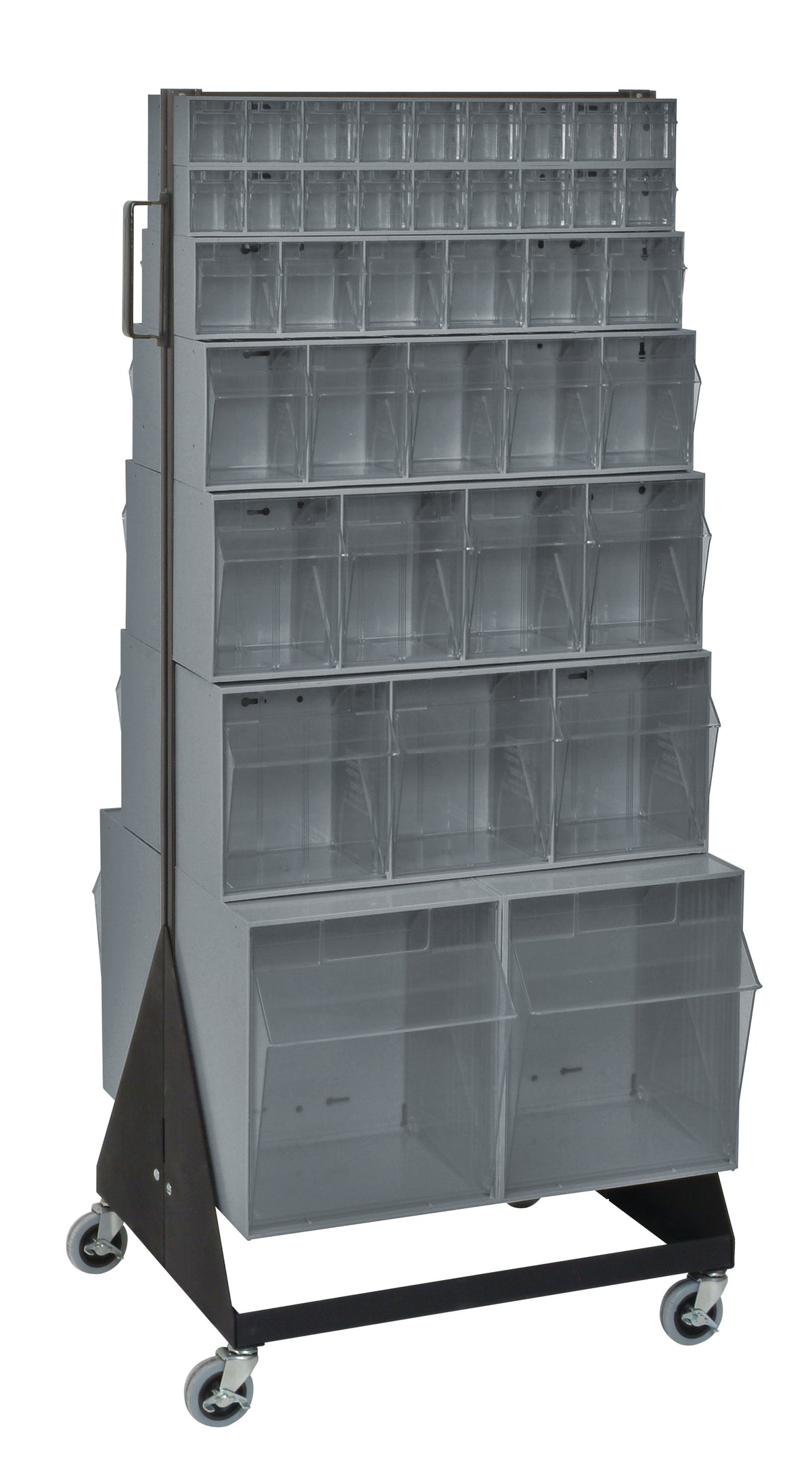 Quantum Clear Tip-Out Bin Stand – 16" x 23-5/8" x 52" – QFS248-76 – QFS248-76 – QFS400 – Gray