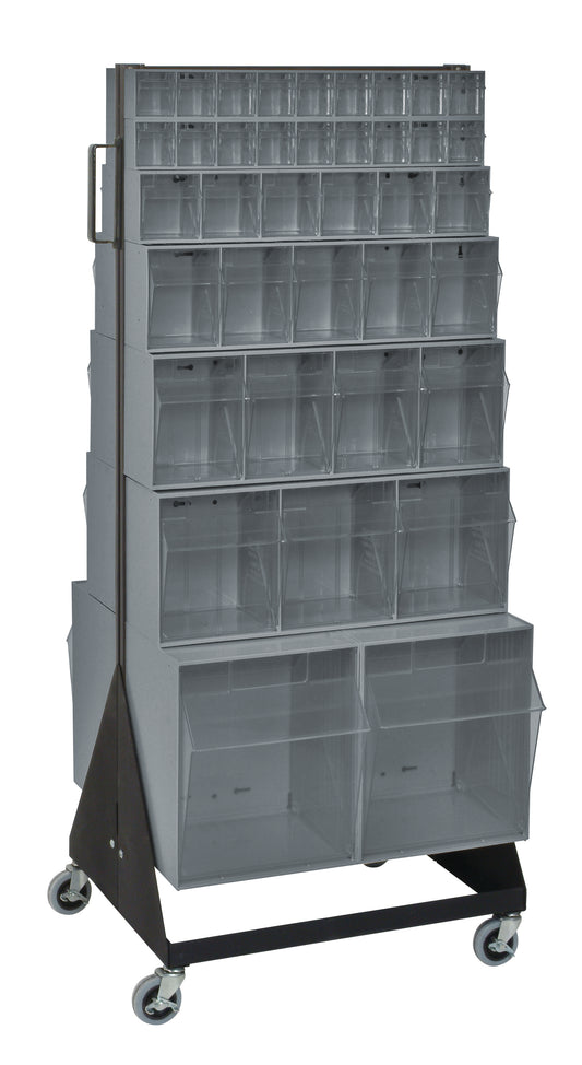 Quantum Clear Tip-Out Bin Stand – 16" x 23-5/8" x 52" – QFS248-76 – QFS248-76 – QFS400 – Gray