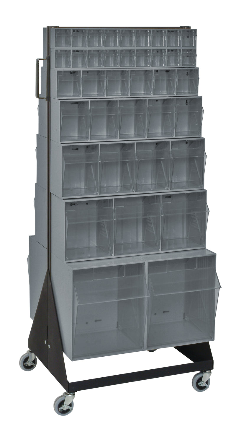 Quantum Clear Tip-Out Bin Stand – 16" x 23-5/8" x 52" – QFS248-76 – QFS248-76 – QFS400 – Gray