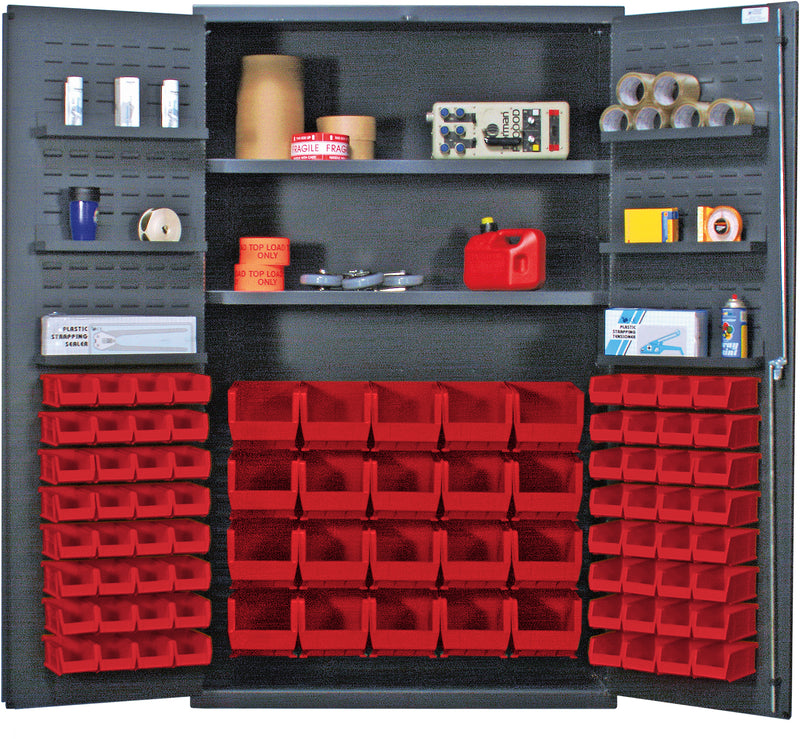 Quantum 48" Wide Storage Cabinets – 48" x 24" x 78" – QSC Series – Kit – QSC-4804 – Red