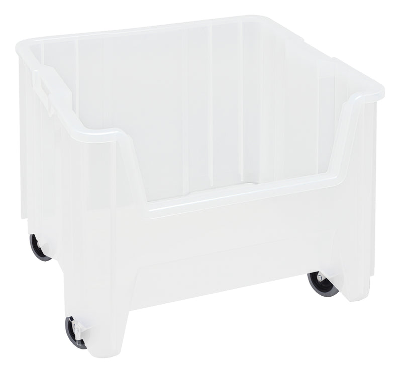 Quantum Clear-View Giant Stack Containers – Individual Units – 17-1/2" x 16-1/2" x 12-1/2" (with casters 13-1/2"H) – QGH805MOBCL – Clear