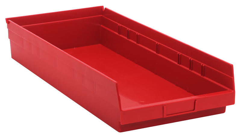 Quantum 4" Shelf Bins – QSB114 to QSB122 – Case Pack – 23-5/8" x 11-1/8" x 4" – QSB116 – Red