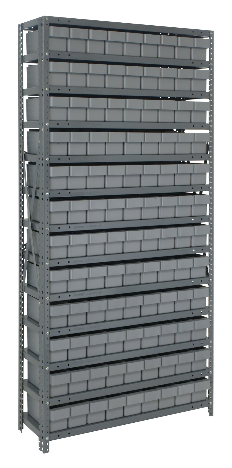 Quantum Super Tuff Euro Drawer Shelving System – 12" x 36" x 75" – 1275-501 – Gray