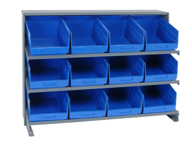 Quantum Bench Racks with Bins – 12" x 36" x 26-1/2" – QPRHA-207 – Blue