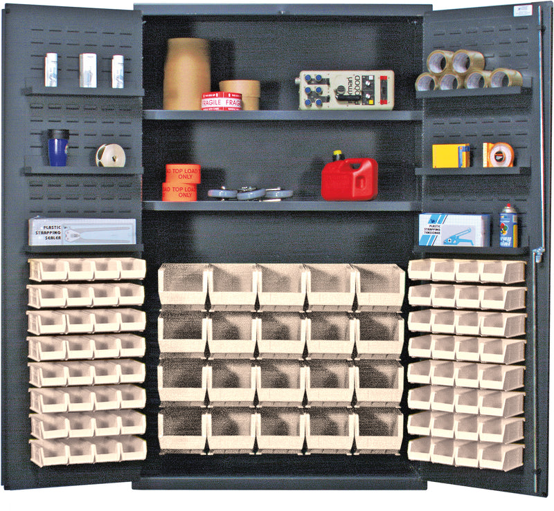 Quantum 48" Wide Storage Cabinets – 48" x 24" x 78" – QSC Series – Kit – QSC-4804 – Ivory