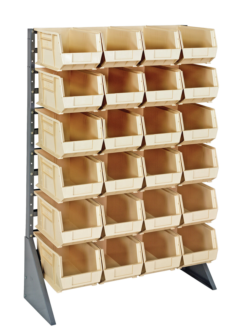 Quantum Steel Rail Bin Packages – 36" x 15" x 53" – QRU-12S-240-24 – Ivory