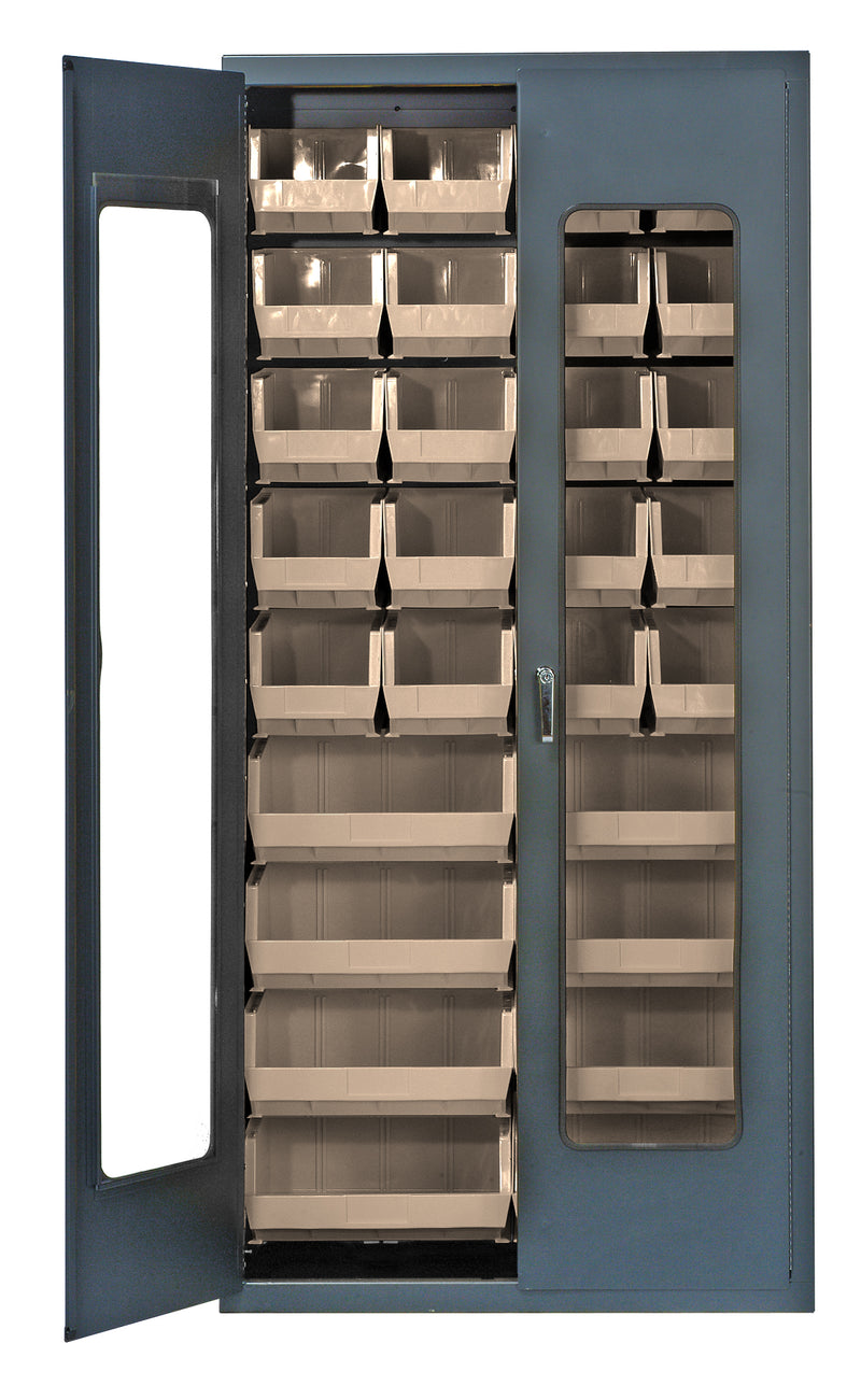 Quantum Storage Cabinets with Bins – 18" x 36" x 78" – QSC Series – QSC-C240250 – Ivory