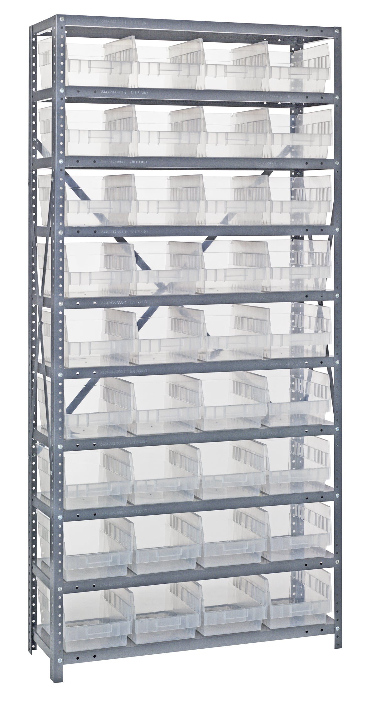 Quantum Clear-View Steel Shelving Units – 1275-207CL to 1839-210CL – 1275-207CL – Clear