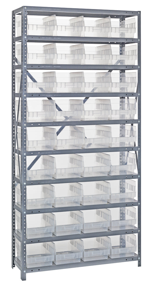 Quantum Clear-View Steel Shelving Units – 1275-207CL to 1839-210CL – 1275-207CL – Clear