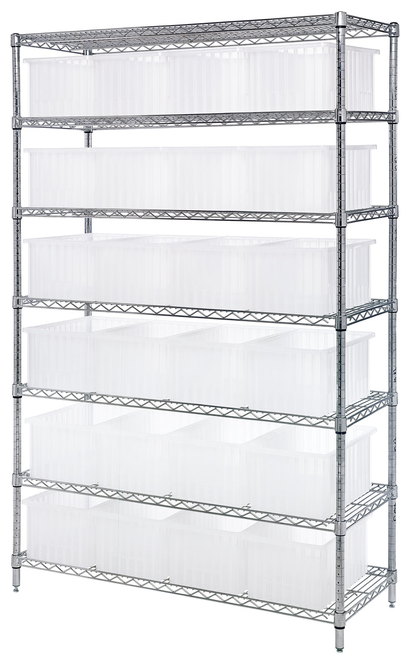 Quantum Clear-View Wire Shelving – WR7-92080CL, 48" x 18" x 74"