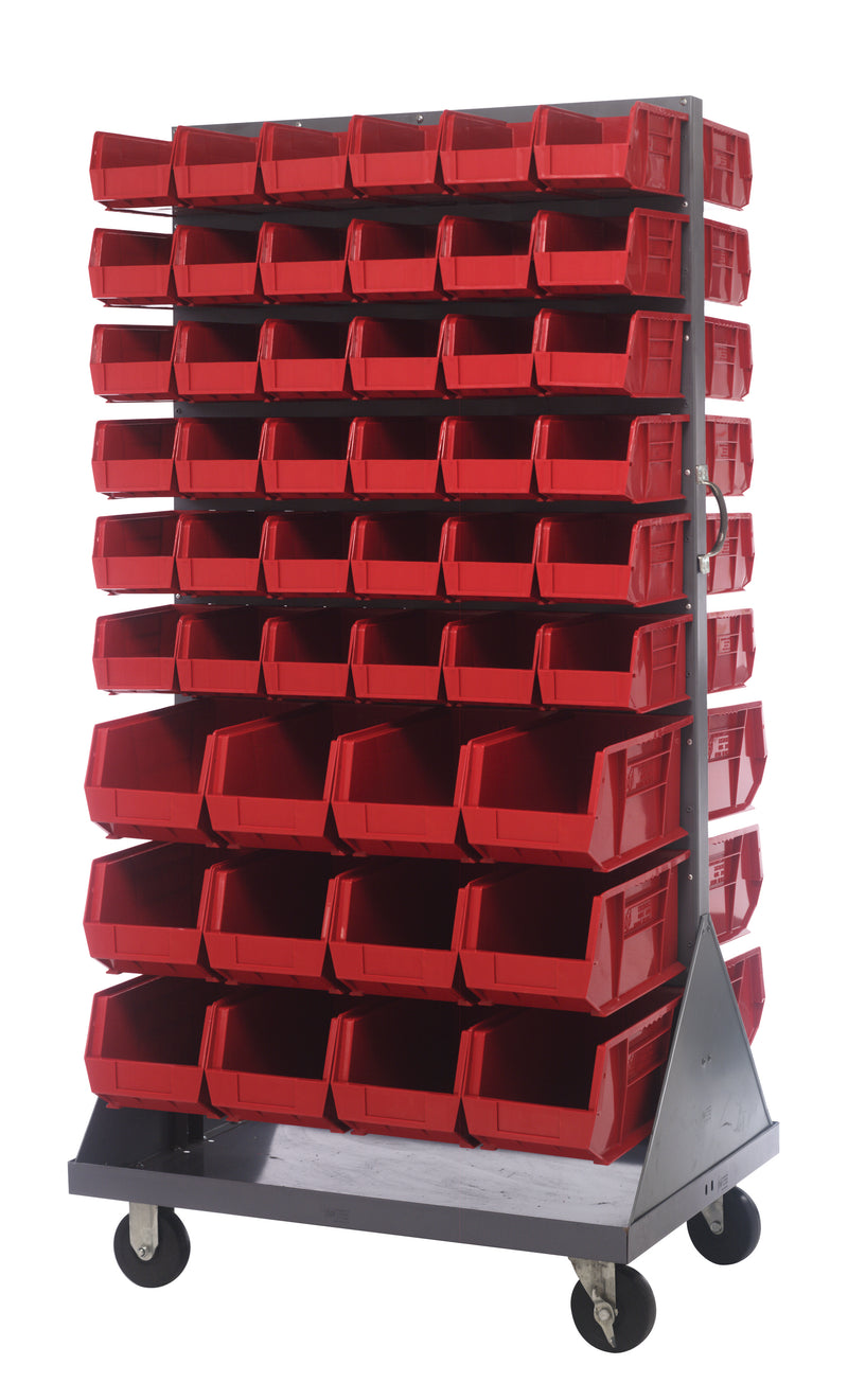 Quantum Mobile Louvered Panels with Bins – 36" x 25" x 72" – QMD-36H-230240 – Red