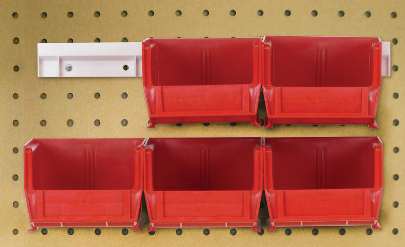 Quantum Ultra Hanging Rail Systems with Bins – 7-3/8" x 4-1/8" x 3" – HNS220 – Red