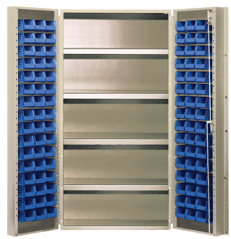 Quantum 36" Wide Storage Cabinets – 36" x 24" x 72" – QSC-BG Series – QSC-BG-36 to QSC-BG-36S – Kit – QSC-BG-36-96-4IS – Blue