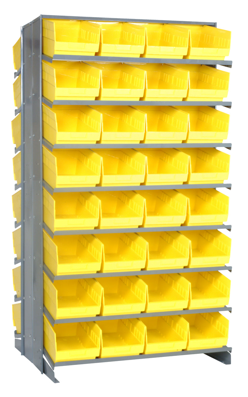 Quantum Double-Sided Pick Racks with Bins – 24" x 36" x 63-1/2" – Kit – QPRD-207 – Yellow