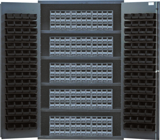 Quantum Storage Cabinets with Bins – 24" x 48" x 78" – QSC Series – QSC-QIC122 – Black
