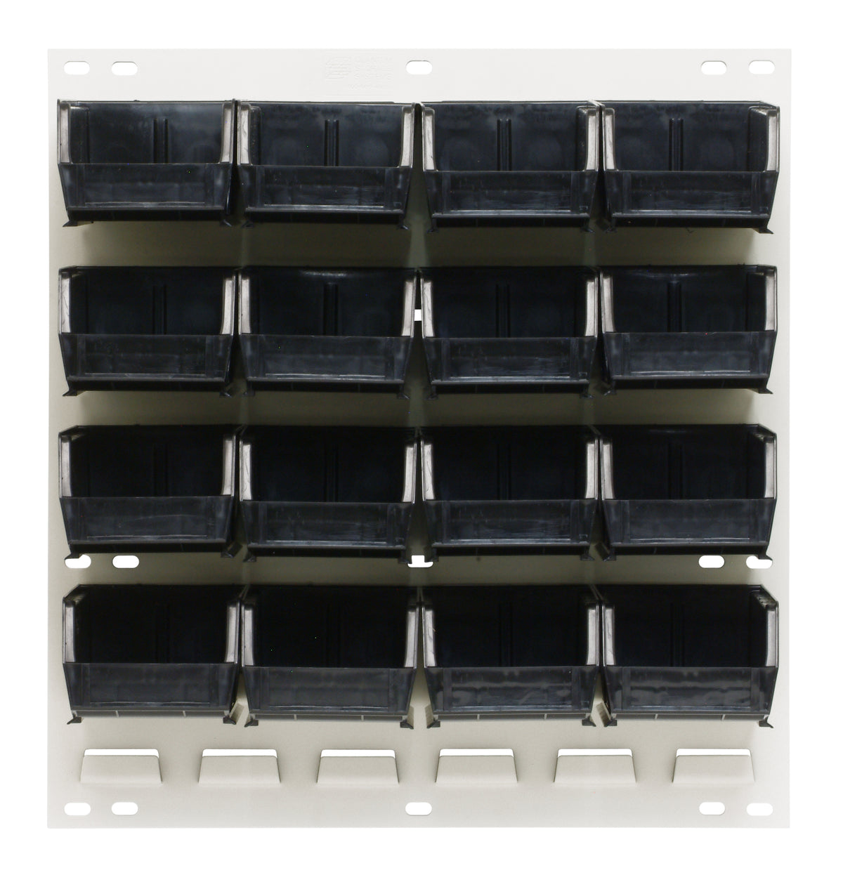 Quantum Stack & Hang Oyster White Louvered Panel with Bins – 18" x 19" – Kit – QLP-1819HC – 210-16 – Black