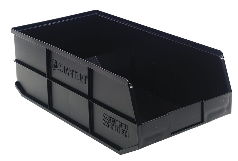 Quantum Stackable Shelf Bins – SSB463 to SSB485 – Case Pack – 20-1/2" x 11" x 7" – SSB485 – Black