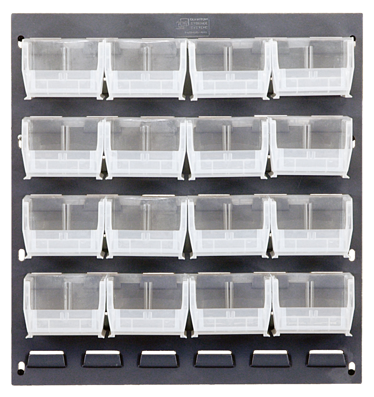 Quantum Louvered Panels with Clear Bins – 18" x 19" – 16 QUS210 Bins – Clear