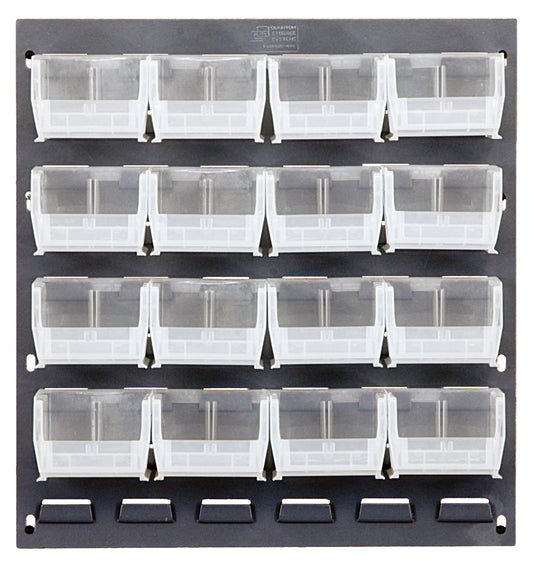 Quantum Louvered Panels with Clear Bins – 18" x 19" – 16 QUS210 Bins – Clear