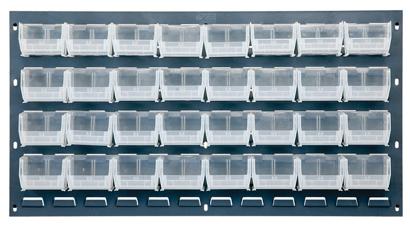 Quantum Louvered Panels with Clear Bins – 36" x 19" – 32 QUS210 Bins – Clear