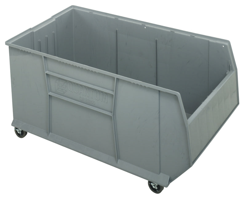 Quantum RackBin 42" Rack Bin Containers – Kit – 41-7/8" x 23-7/8" x 17-1/2" (with casters 20-1/2"H) – QRB256MOB – Gray