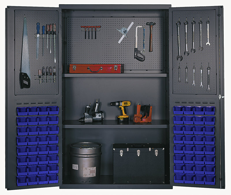 Quantum 48" Wide Storage Cabinets – 48" x 24" x 78" – QSC Series – Kit – QSC-4805 – Blue