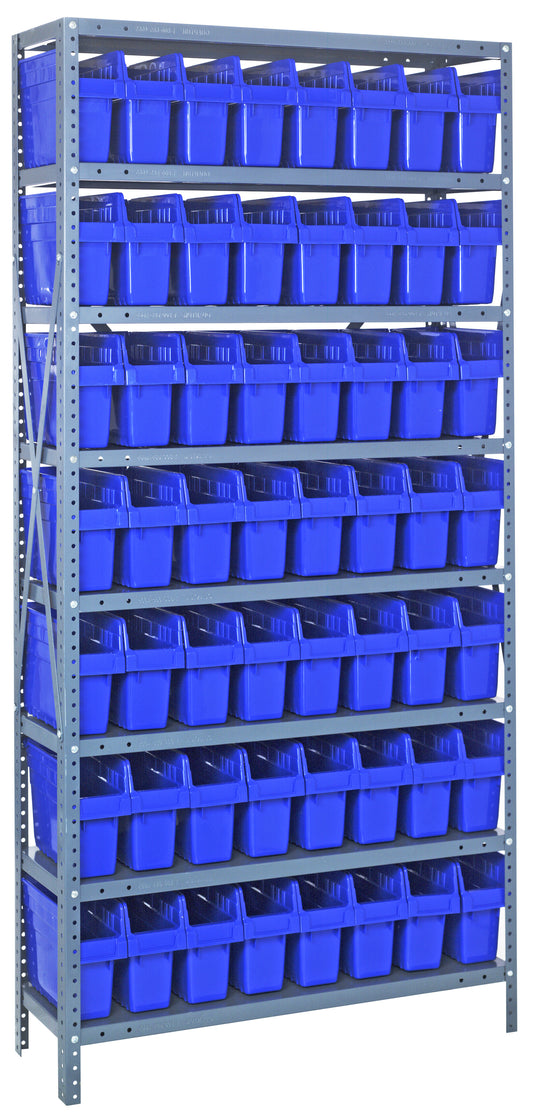 Quantum Store-Max 8" Shelf Bin Steel Shelving Systems with Bins – 1875-SB803 to 1875-SB810 – 1875-SB803 – Blue