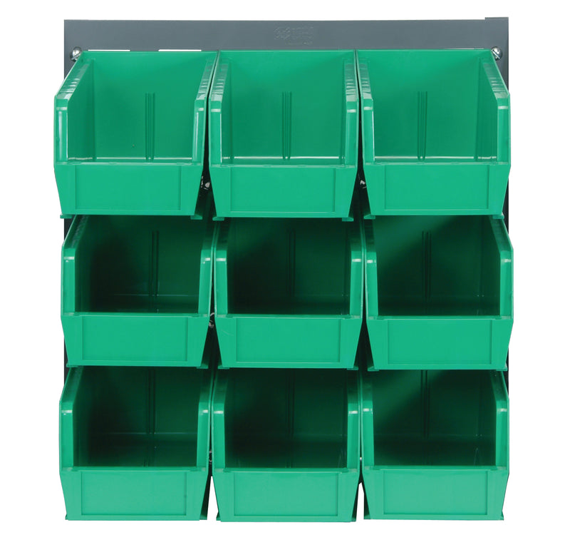 Quantum Stack & Hang Gray Louvered Panel with Bins – 18" x 19" – Kit – QLP-1819 – QLP-1819 – 230-9 – Green