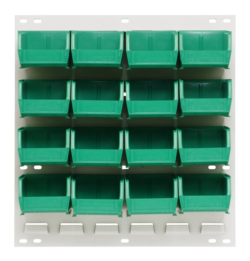 Quantum Stack & Hang Oyster White Louvered Panel with Bins – 18" x 19" – Kit – QLP-1819HC – 210-16 – Green