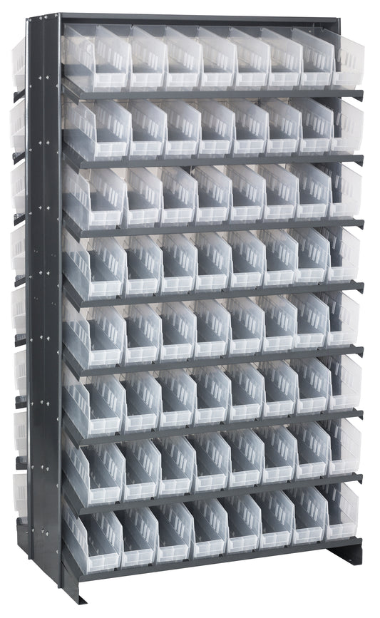 Quantum Double-Sided Pick Racks – 36" x 36" x 63-1/2" – QPRD-201CL to QPRD-208CL – QPRD-201CL – Clear
