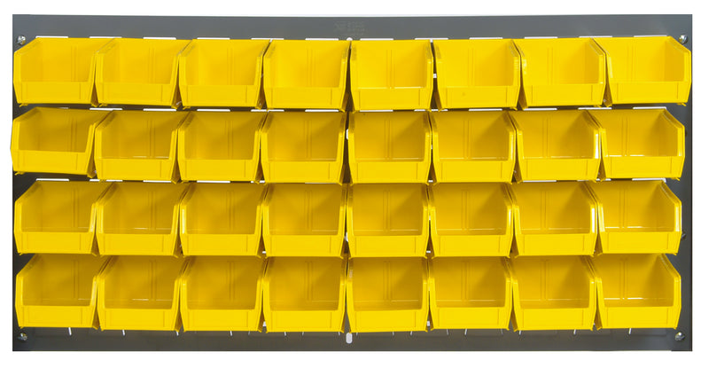 Quantum Stack & Hang Gray Louvered Panel with Bins – 36" x 19" – Kit – QLP-3619 – QLP-3619 – 220-32 – Yellow