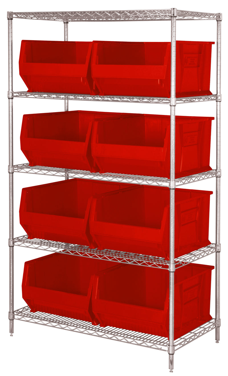 Quantum 30" & 36" Wire Shelving Systems – 42" x 30" x 74" – WR5-975 – Red