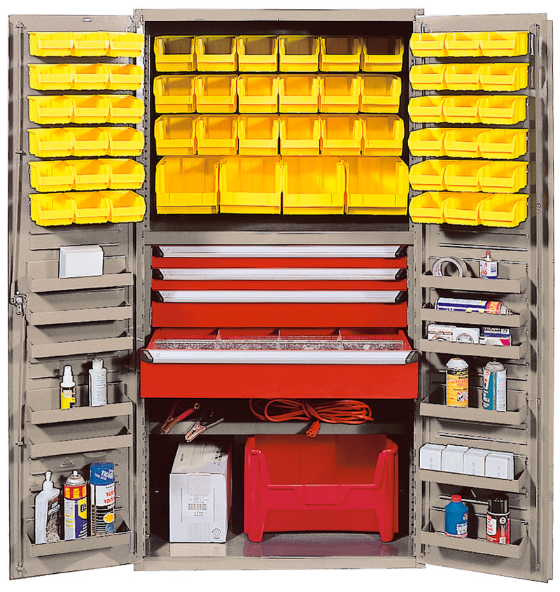 Quantum 36-Inch Wide Welded Storage Cabinets – QSC-BG Series – QSC-BG-3672-4DBK