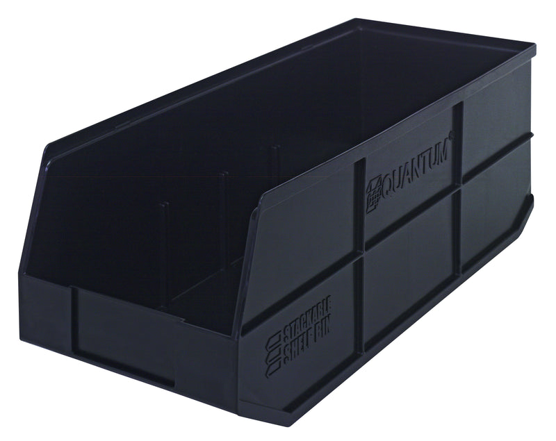 Quantum Stackable Shelf Bins – SSB463 to SSB485 – Case Pack – 20-1/2" x 8-1/4" x 7" – SSB483 – Black