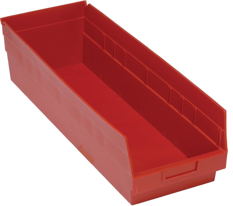 Quantum 6" Shelf Bins – QSB207 to QSB216 – Case Pack – 23-5/8" x 8-3/8" x 6" – QSB214 – Red