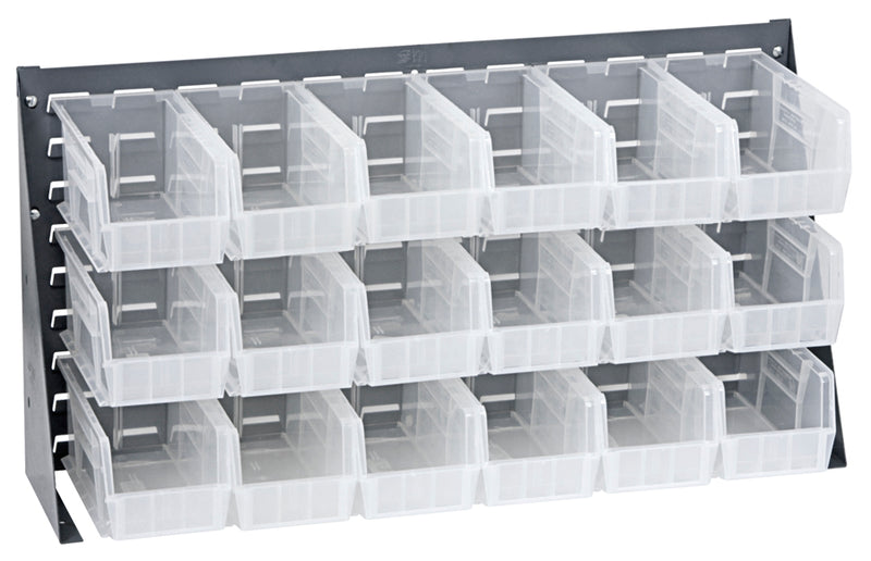Quantum Bench Racks with Clear Bins – 36" x 8" x 19" – QBR-3619-230-18CL – Clear