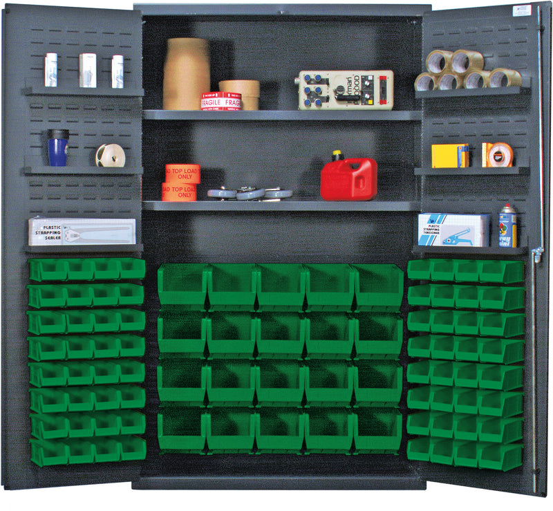 Quantum 48" Wide Storage Cabinets – 48" x 24" x 78" – QSC Series – Kit – QSC-4804 – Green
