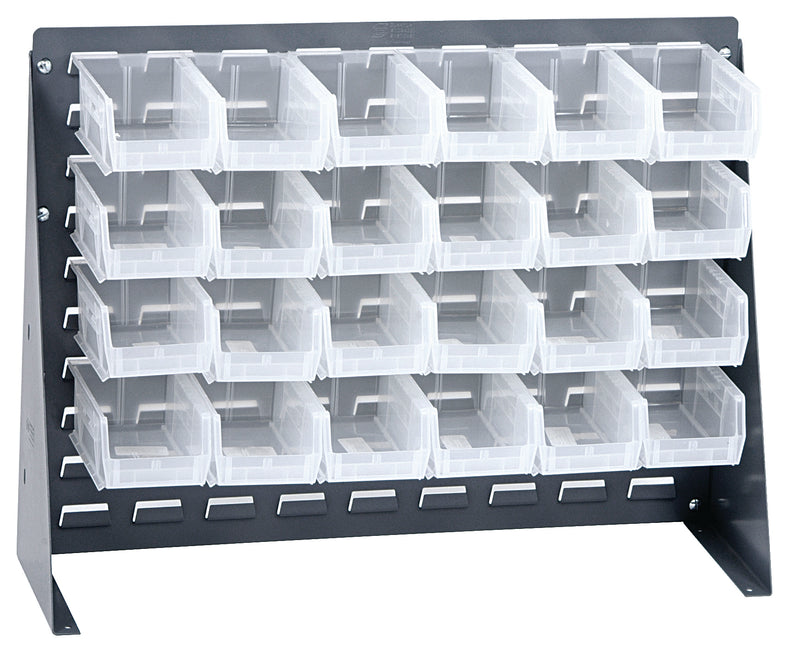 Quantum Bench Racks with Clear Bins – 27" x 8" x 21" – QBR-2721-220-24CL – Clear