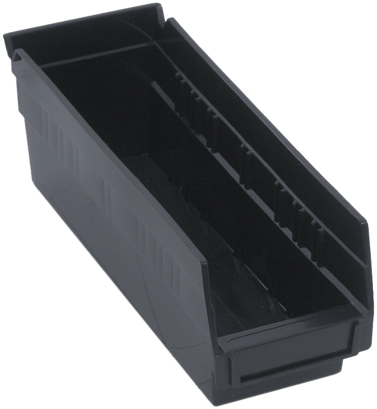 Quantum 4" Shelf Bins – QSB100 to QSB104 – Case Pack – 11-5/8" x 4-1/8" x 4" – QSB101 – Black
