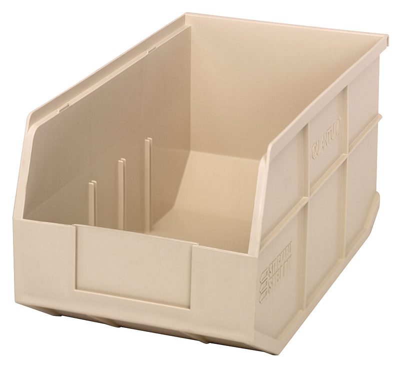 Quantum Stackable Shelf Bins – SSB423 to SSB461 – Case Pack – 14" x 8-1/4" x 7" – SSB443 – Ivory
