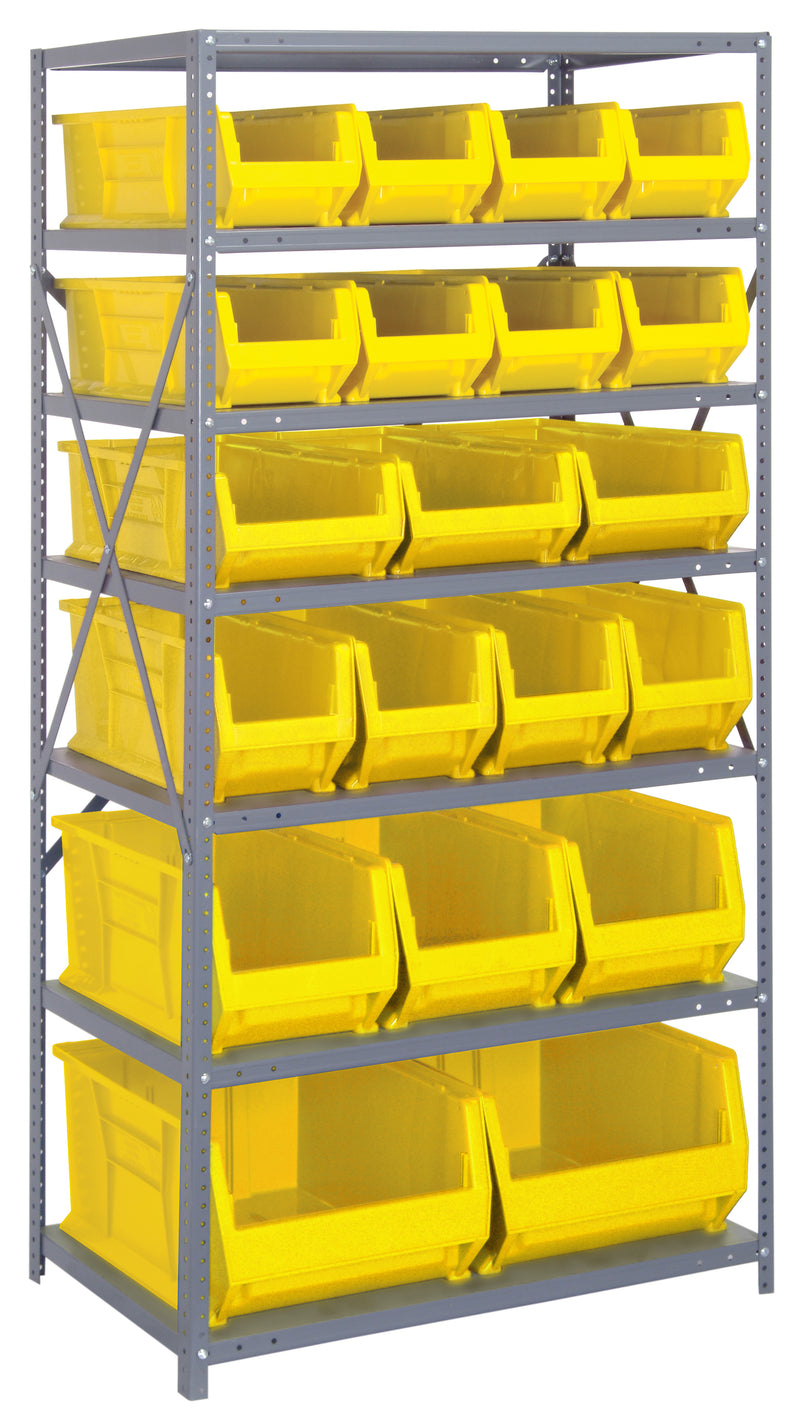 Quantum 24" Steel Shelving Systems – 24" x 36" x 75" – 2475-20-MIX to 2475-954 – 2475-20-MIXBL