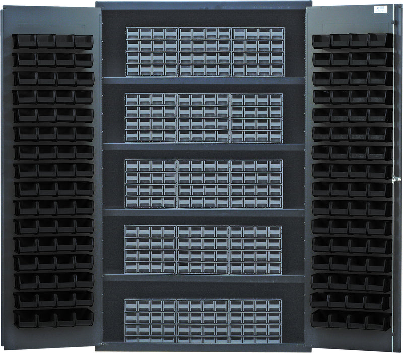 Quantum Storage Cabinets with Bins – 24" x 48" x 78" – QSC Series – QSC-QIC161 – Black