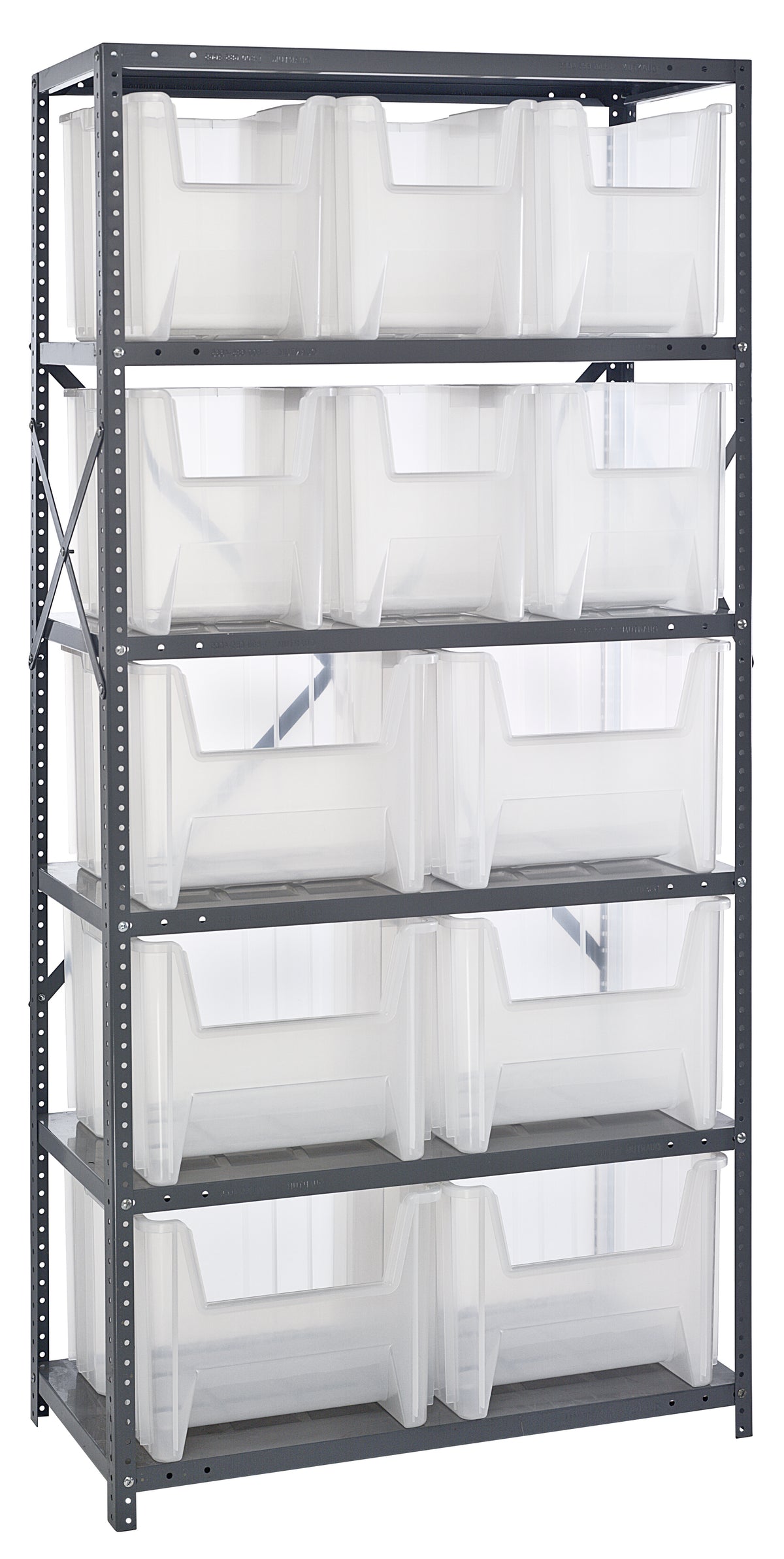 Quantum Clear-View Steel Shelving – 18" x 36" x 75" – QSBU-600800CL – Clear
