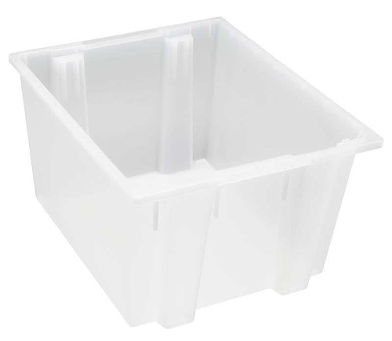 Quantum Clear-View Stack & Nest Totes – SNT230CL to SNT300CL – Case Pack – 23-1/2" x 19-1/2" x 13" – SNT230CL – Clear