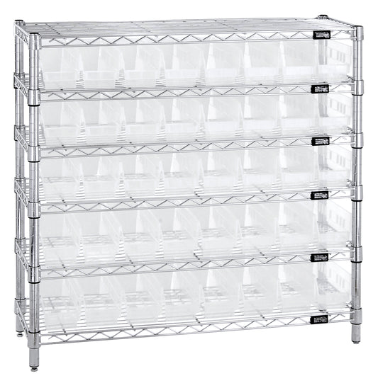 Quantum Complete Bin Center – 12" x 36" x 36" – WR6-36-1236-101CL – Clear