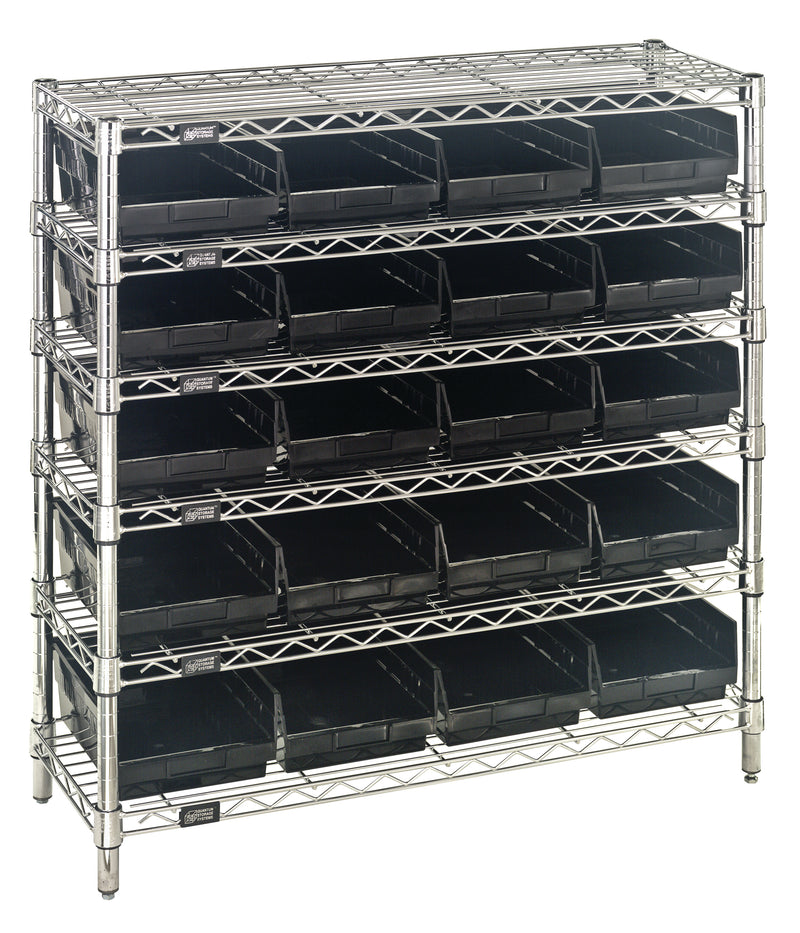 Quantum Complete Bin Center – 12" x 36" x 36" – WR6-36-1236-101 – WR6-36-1236-107 – Black