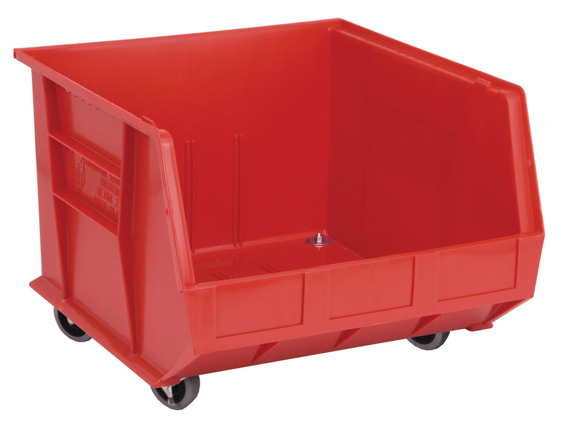 Quantum Ultra Stack & Hang Bins – QUS250 to QUS275MOB – Case Pack – 18" x 16-1/2" x 11" (with casters 14"H) – QUS275MOB – Red
