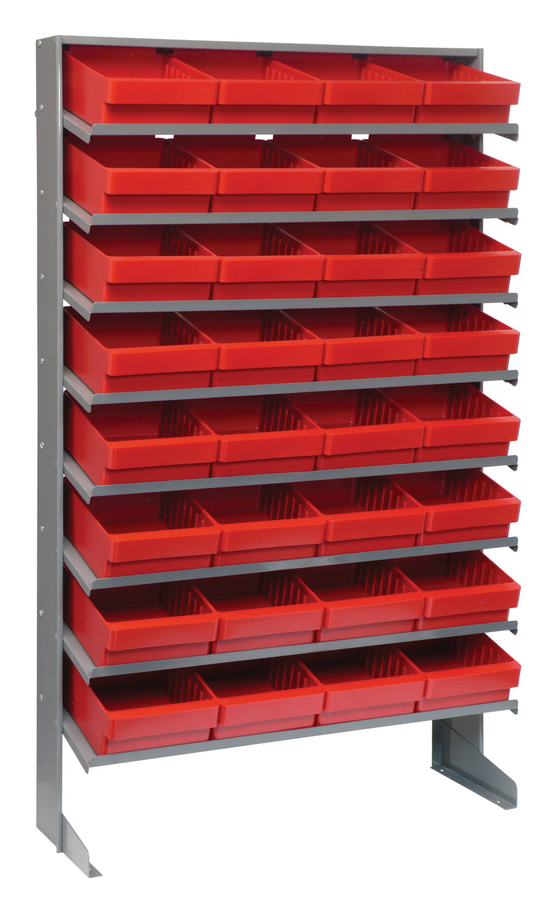 Quantum Single-Sided Pick Racks – 12" x 36" x 60" – QPRS-501 – QPRS-701 – Red