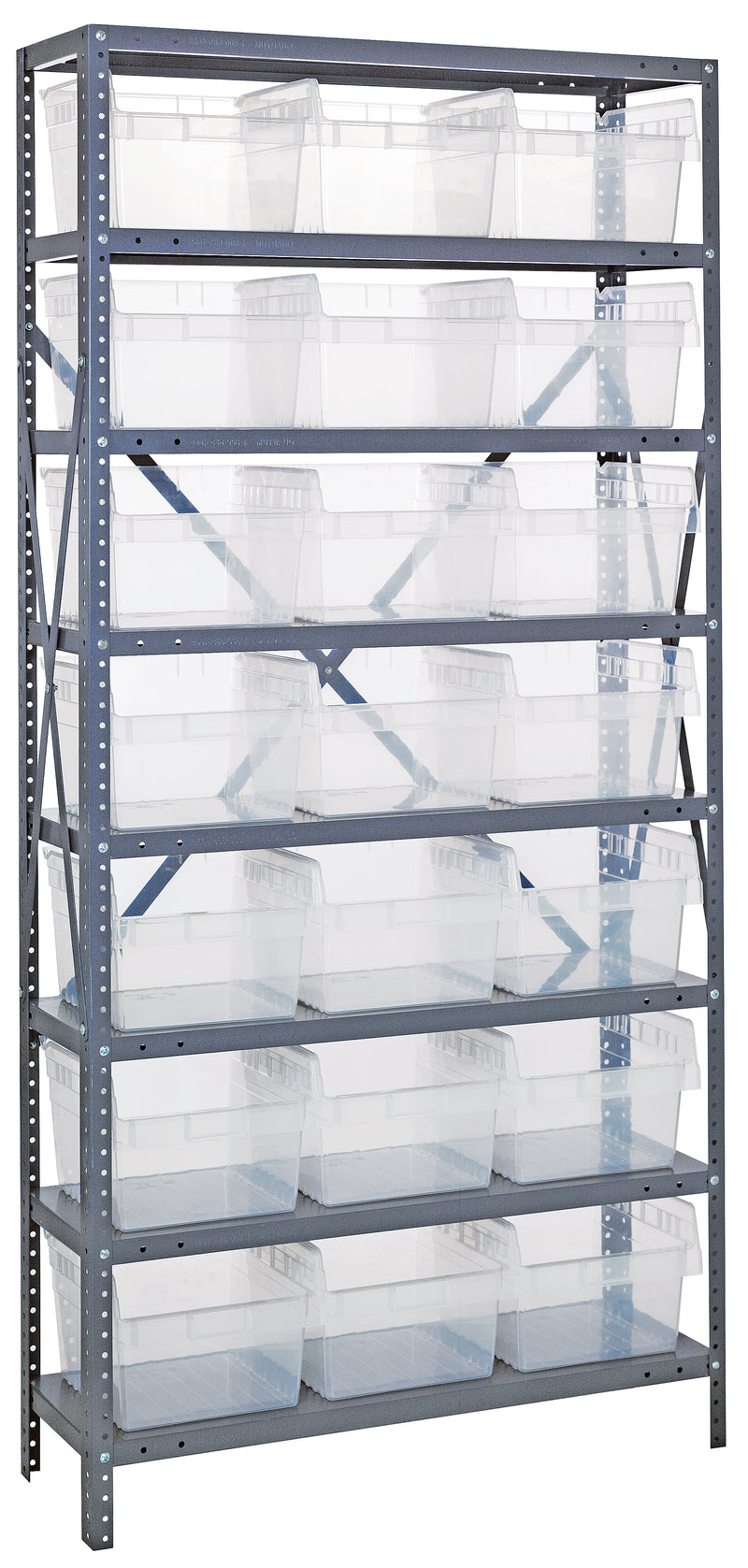 Quantum Clear-View Steel Shelving Units – 1875-SB803CL to 1875-SB810CL – 1875-SB810CL – Clear