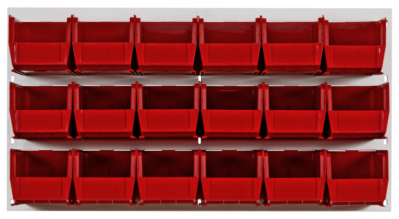 Quantum Stack & Hang Oyster White Louvered Panel with Bins – 36" x 19" – Kit – QLP-3619HC – 230-18 – Red